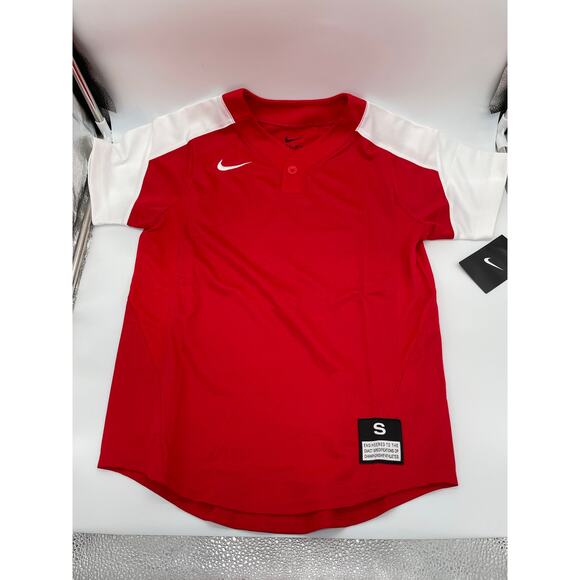NIKE Boys Vapor 1 Button Baseball Jersey Red Sz Boys S - Picture 4 of 6